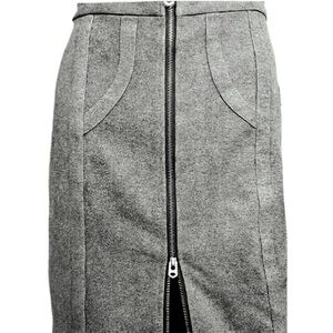 ANTHROGOLOGIE Shades of Grey by Micah Cohen Front Zipper Gray Pencil Skirt Small